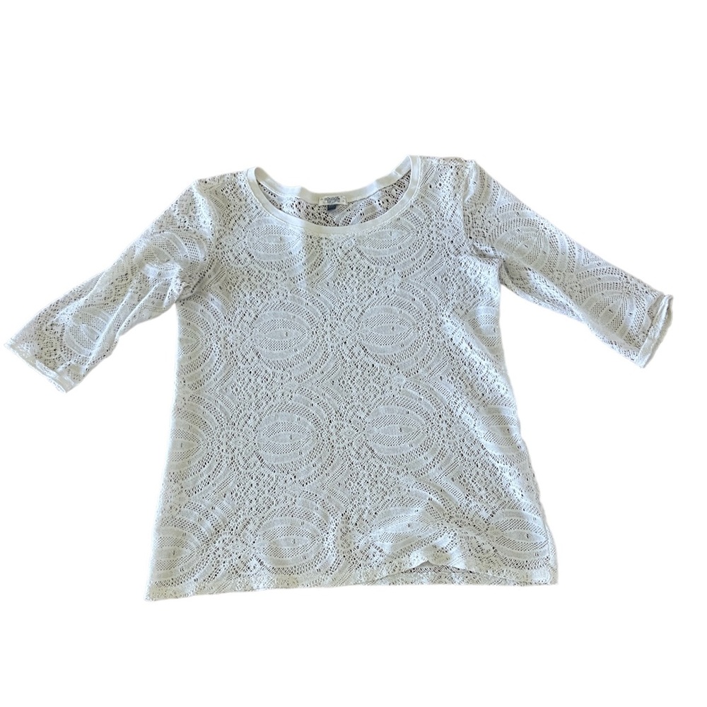 VINTAGE Y2K CROCHET KNITTED LACE COVERUP/ LIGHT SWEATER